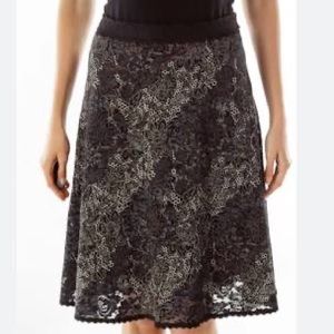 CAbi Black and Gold A-Line Skirt